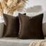 Samt-Kissenbezüge, quadratisch, einfarbig, dekorativ, modern, große Vintage-Kissenbezüge für Couch, 2 Stück, Braun, 50,8 x 50,8 cm