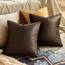 Samt-Kissenbezüge, quadratisch, einfarbig, dekorativ, modern, große Vintage-Kissenbezüge für Couch, 2 Stück, Braun, 50,8 x 50,8 cm