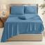 Hearth & Harbor 6-teiliges Bettlaken-Set, extra Tiefe Tasche, passend für Matratzen von 45,7-61 cm Tiefe, Split King Size, Blue Heaven