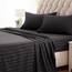 SLEEP ZONE Gestreiftes Kühllaken-Set für King-Size-Betten – Spannbetttuch und Kissenbezüge, 4-teilig, superweich, gestreift, pflegeleicht, tiefe Taschen (Schwarz, King-Size)