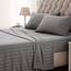 SLEEP ZONE Gestreiftes kühlendes Queen-Bettwäsche-Set – Spannbettlaken und Kissenbezüge-Sets 4-teilig – superweiches gestreiftes Bettlaken, pflegeleicht, Tiefe Tasche (Gull Grey, Queensize)
