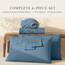 Hearth & Harbor 6 Piece Bed Sheet Set Extra Deep Pocket, Fits Mattress from 18-24 inces Depth, Full, Blue Heaven