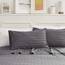 SLEEP ZONE Gestreiftes kühlendes Queen-Bettwäsche-Set – Spannbettlaken und Kissenbezüge-Sets 4-teilig – superweiches gestreiftes Bettlaken, pflegeleicht, Tiefe Tasche (Gull Grey, Queensize)
