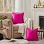 Gigizaza, dekorative Kissenbezüge, Samt, für Sofa, Couch, 2 Stück, 50 x 50 cm, pink (Hot Pink)