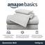 Amazon Basics Bettwäsche-Set aus Meliertem Baumwoll-Jersey - Queensize-Bettgröße, Hellgrau mit Leichtem und Atmungsaktivem Spannbettlaken (1x), Betttuch (1x) und Kissenbezügen (2x), 4 Stück, Einfarbig