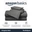 Amazon Basics 4 Stück Bettlaken-Set aus Jersey, für Doppelbetten King, Dunkelgrau, Einfarbig