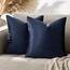 GIGIZAZA Dekorativer Couch-Kissenbezug, Set mit 2 Sofakissen, 45,7 x 45,7 cm, blau, quadratisch, Bauernhaus-Samt-Wurfkissen