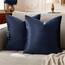 GIGIZAZA Dekorativer Couch-Kissenbezug, Set mit 2 Sofakissen, 45,7 x 45,7 cm, blau, quadratisch, Bauernhaus-Samt-Wurfkissen