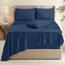 Hearth & Harbor 4 Piece Bed Sheet Set Extra Deep Pocket, Fits Mattress from 18-24 inces Depth, Twin, Navy Blue