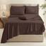 Hearth & Harbor 4 Piece Bed Sheet Set Extra Deep Pocket, Fits Mattress from 18-24 inces Depth, Twin, Brown