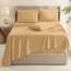 Hearth & Harbor 6 Piece Bed Sheet Set Extra Deep Pocket, Fits Mattress from 18-24 inces Depth, Queen, Camel