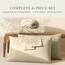 Hearth & Harbor 6 Piece Bed Sheet Set Extra Deep Pocket, Fits Mattress from 18-24 inces Depth, Queen, Cream