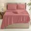 Hearth & Harbor 6 Piece Bed Sheet Set Extra Deep Pocket, Fits Mattress from 18-24 inces Depth, California King, Misty Rose