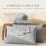 Hearth & Harbor 6 Piece Bed Sheet Set Extra Deep Pocket, Fits Mattress from 18-24 inces Depth, Split King, Silver