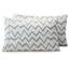 Elegant Comfort Luxuriöses, ultraweiches 2-teiliges Kissenbezug-Set, 1500 Premium-Mikrofaser in Hotelqualität, doppelt gebürstet, knitterfrei, Standard/Queen, Chevron-Muster, Grau