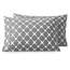 Elegant Comfort Luxuriöses, ultraweiches 2-teiliges Kissenbezug-Set, 1500 Premium-Mikrofaser in Hotelqualität, doppelt gebürstet, knitterfrei, Standard/Queen, Bloomingdale-Muster, Grau