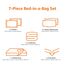 Amazon Basics 7 Stück Bettwäsche-Set, Queen, Kaschmir, Rot Einfacher Streifen, Kariert, gestreift