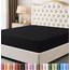 Utopia Bedding Spannbetttuch, weiche gebürstete Mikrofaser, Tiefe Taschen, einlauf- und lichtbeständig, pflegeleicht, nur 1 Spannbetttuch (Doppelbett, Schwarz)