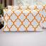Elegant Comfort Luxuriöses, ultraweiches 2-teiliges Kissenbezug-Set, 1500 hochwertige Hotelqualität, Mikrofaser, doppelt gebürstet, knitterfrei, Standard/Queen, Vierpass-Muster, Orange