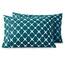Elegant Comfort Luxuriöses, ultraweiches 2-teiliges Kissenbezug-Set, 1500 Premium-Mikrofaser in Hotelqualität, doppelt gebürstet, knitterfrei, Standard/Queen, Bloomingdale-Muster, Blaugrün