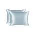 SHOPBEDDING Shop Bedding Luxus Satin Kissenbezug für Haar-Satin Euro Kopfkissenbezug mit Reißverschluss, Blissford Königin (2-Pack) Baby blau