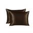 Shop Bedding Luxus Satin Kissenbezug für Haar-Satin Euro Kopfkissenbezug mit Reißverschluss, Blissford Königin (2-Pack) Braun