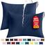 Utopia Bedding Premium 100% wasserdichter Kissenschutz mit Reißverschluss, Standardgröße (2er-Set), Bettwanzen- und staubmilbendicht, mit Reißverschluss, Kissenbezüge, Marineblau