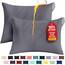 Utopia Bedding Wasserdichter Kissenschutz mit Reißverschluss (2 Stück) Standard Grau - Bettwanzensicher Kissenbezug 50,8 x 66 cm