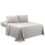 Sfoothome Bettlaken-Set mit 4 Klammern, Tiefe Taschen, 2 extra Kissenbezüge, knitterfrei, fleckenabweisend, 6-teilig Full Light Gray-4 Pieces