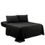 Sfoothome Bettbezug-Set für Doppelbett, 3-teilig, extra Tiefe Taschen, 1800er-Serie, Falten- und Verblassungsresistent, Bettlaken und Kissenbezug, Schwarz