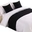 Mengersi Massiver Bettläufer Schal Schal Schonbezug Bett Deko Schal für Schlafzimmer Hotel Hochzeit Zimmer Queen schwarz