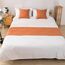 Morbuy Moderne Hotel Bettläufer Schals Weiche Bettwäsche Schal Bettlaufer Bettschal Bettschwanz Handtuch Dekoration Für Einzel Queen King Size Bett Flagge (Orange,45x210cm für 150cm Bett)