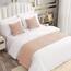 AMBERIS Bett Läufer Single Layer Chenille Beige, Modern Style Bett Schals für Home Hotel Dekorationen (Kissenbezüge separat erhältlich)