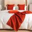 Morbuy Bettläufer und Kissen Bezug, Reversibel Bettschal für den Fuß des Bettes Luxus Weicher Bettlaufer Schlafzimmer für Hotel Gästehaus Schlafzimme (55x55cm (Kissenbezug),Orange)