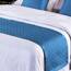 QRGMKL Neue einfarbige Bettläufer weiche, hautfreundliche Bettschals Hochpräzise geometrische Jacquard-Bettwäsche-Schutz-Tagesdecke für das Heimschlafzimmer Hotel-Blue B||180X50cm for 1.2m Bed