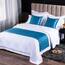 QRGMKL Neue einfarbige Bettläufer weiche, hautfreundliche Bettschals Hochpräzise geometrische Jacquard-Bettwäsche-Schutz-Tagesdecke für das Heimschlafzimmer Hotel-Blue C||180X50cm for 1.2m Bed