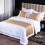 QRGMKL Neue einfarbige Bettläufer weiche, hautfreundliche Bettschals Hochpräzise geometrische Jacquard-Bettwäsche-Schutz-Tagesdecke für das Heimschlafzimmer Hotel-Gold C||210X50cm for 1.5m Bed