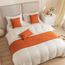 Guest Ruyunlai Bettläufer & Schals orange,Weich Mode Satin Bettlaufer für Gästehaus Hotel Schlafzimmer Dekoration 240X45cm für 1.8m Bett