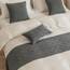 Morbuy Bettläufer und Kissen Bezug, Muschelmuster Jacquard Bettschal für den Fuß des Bettes Luxus Weicher Bettlaufer Schlafzimmer für Gästehaus Hotel Schlafzimme (45x210cm (Bettläufer),grau)