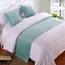 QRGMKL Premium Samt Bettläufer Tagesdecke, weich kein verblassender Bettschal Läufer für Schlafzimmer Hochzeitszimmer Home Hotel Bettwäsche Dekorationen-Cyan||180X50cm for 1.2m Bed