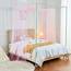 WANFASO Betthimmel-Vorhänge mit Lichtern, Prinzessinnen-Betthimmel für Mädchen, Kinderzimmer, durchsichtiges Haus, Doppelbett, Baldachin, Vorhänge, Schal (2 Paneele)