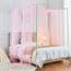 WANFASO Rosa Pferd Betthimmel-Vorhänge mit Lichtern, Prinzessinnen-Betthimmel für Mädchen, Kinderzimmer-Dekoration, durchsichtige Einzelbett-Betthimmel-Vorhänge, Schal (2 Paneele)