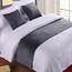 QRGMKL Premium Samt Bettläufer Tagesdecke, weich kein verblassender Bettschal Läufer für Schlafzimmer Hochzeitszimmer Home Hotel Bettwäsche Dekorationen-Gray||210X50cm for 1.5m Bed