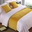 QRGMKL Premium Samt Bettläufer Tagesdecke, weich kein verblassender Bettschal Läufer für Schlafzimmer Hochzeitszimmer Home Hotel Bettwäsche Dekorationen-Yellow||240X50cm for 1.8m Bed