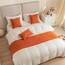 Morbuy Bettläufer mit Kissen, Bettschal für den Fuß des Bettes Luxus Weicher Bettlaufer Schlafzimmer für Gästehaus Hotel Schlafzimme Dekorativer (orange,45x180+45x45cm)