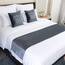 WYHQL Bettläufer Krone drucken heiße Strasssteine werfen Samtschal Quaste Dekor Mode Bettwäsche Schutz für Home Hotel Hochzeit Schlafzimmer (Color : Gray, Size : 45x180cm (for 1.2m Bed))