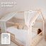 lilimaus Hausbett Himmel mit leuchtenden Sternen - Betthimmel Hausbett Deko - Geschenk Mädchen & Jungen - Himmelbett Vorhänge für 90x200 & 120x200 Kinderbetten - Leuchtsterne Kinderzimmer Deko