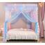 Mengersi Regenbogen-Betthimmel mit Lichtern, Bettvorhang, Prinzessinnen-Betthimmel für Mädchen, Netz, Schlafzimmerdekoration, Zubehör, für Twinsize-Bett