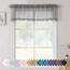 Aiyufneg 2 Paneele grau durchscheinender Volant – kurz, frisch durchscheinende Vorhänge für Fenster, Keller, halbtransparente Volants für Küchenfenster, Doppelstangentasche (Grau, 101,6 x 35,6 cm