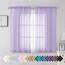 Aiyufeng Hellviolette transparente Vorhänge, 137 cm Länge, lichtfilternde Fenstervorhänge, Vorhänge für Küche, Schlafzimmer/Kinderzimmer, Voile-Oberseite, Doppelstangentasche, 106,7 x 137,2 cm